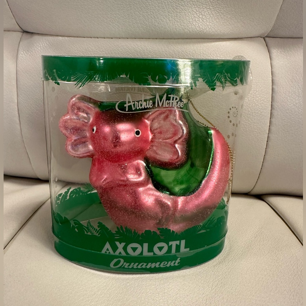 Archie McPhee glass Axolotl ornament